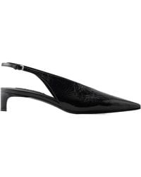 Jil Sander - Pleated Patent Leather High-Heeled Sandals - Lyst