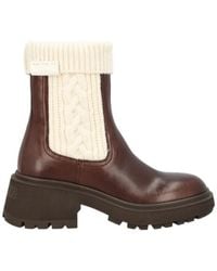 Jimmy Choo - Knit-Trim Leather Boots - Lyst