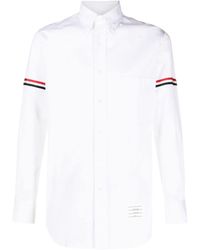 Thom Browne - Rwb Striped Long-Sleeved Shirt - Lyst