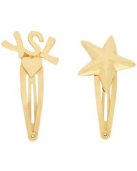 Saint Laurent - Cassandre Hair Clips - Lyst