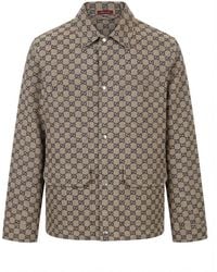 Gucci - Monogrammed Button-Up Jacket - Lyst