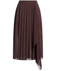 Brunello Cucinelli - Solidcolor Pleated Skirt - Lyst