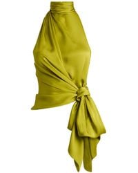 Balmain - Open-Back Silk Charmeuse Top - Lyst