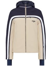 Fendi - Logo Embroidered Zip-Up Jacket - Lyst