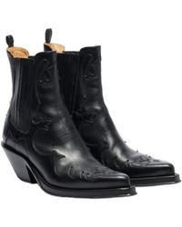 Gabriela Hearst - Cassidy Cow-Print Leather Cowboy Boots - Lyst