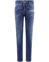 DSquared² - Logo-Patch Distressed Jeans - Lyst