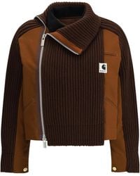 Sacai - X Carhartt Wip Knit-Panel Layered Jacket - Lyst
