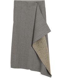Ami Paris - Wool Herringbone Midi Wrap Skirt - Lyst