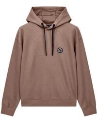 Giorgio Armani - Logo-Patch Drawstring Hoodie - Lyst