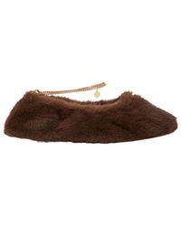Stella McCartney - Mink Ankle Chain Ballerina Flats - Lyst