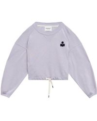Isabel Marant - Isabel Marant Étoile Margo Drawstring Cropped Sweatshirt - Lyst