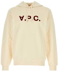 A.P.C. - Logo Printed Drawstring Hoodie - Lyst