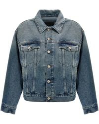 MM6 by Maison Margiela - Cut-Out Denim Jacket - Lyst