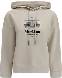 Max Mara - Andrea Logo Embroidered Drawstring Hoodie - Lyst