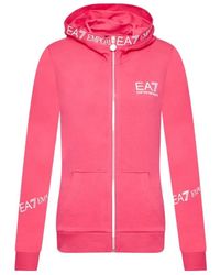 EA7 - Hooded Zipper Hoodie - Lyst