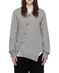 Comme des Garçons - Asymmetrical Knitted Cardigan - Lyst