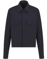 Dior - Homme Striped Button-Up Jacket - Lyst