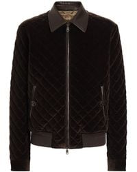 Dolce & Gabbana - Quilted Velvet Bomber Jacket - Lyst