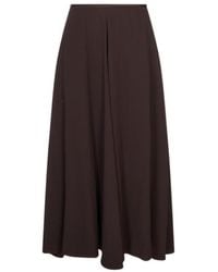 Agnona - Satin-Trim Midi A-Line Skirt - Lyst
