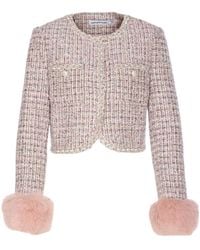 Self-Portrait - Crew Neck Long-Sleeved Jacket - Lyst