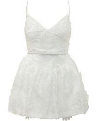 Self-Portrait - Floral Organza Mini Dress - Lyst
