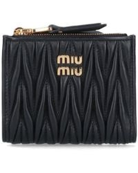 Miu Miu - Logo Plaque Zipped Wallet - Lyst