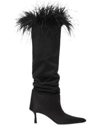 Alexander Wang - Viola Feather-Trim Pointed-Toe Boots - Lyst