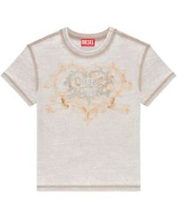 DIESEL - Embellished Jersey T-Shirt - Lyst
