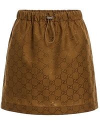 Gucci - Gg Monogram Mini Skirt - Lyst