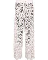 Herno - Geometric Lace Wide-Leg Pants - Lyst