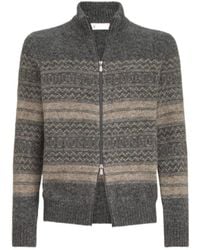 Brunello Cucinelli - Zip-Up High Neck Cardigan - Lyst
