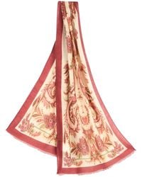 Etro - Paisley Printed Frayed Edge Scarf - Lyst