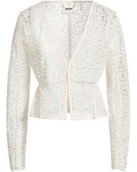 Chloé - Minimalist Lace Long-Sleeve Cropped Jacket - Lyst