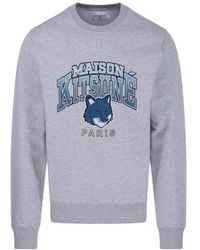 Maison Kitsuné - Maison Kitsuné Logo Printed Crewneck Sweatshirt - Lyst