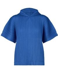 Pleats Please Issey Miyake - Pleats Please Issey Miyake Short-Sleeved Pleated Hooded T-Shirt - Lyst