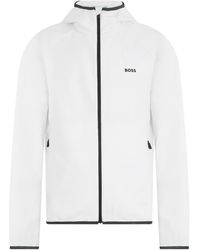 BOSS - Logo-Print Hooded Jacket - Lyst