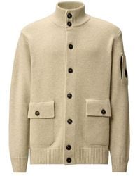 C.P. Company - High-Neck Logo Cardigan - Lyst