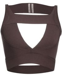 Rick Owens - Sleeveless Cropped Knit Top - Lyst
