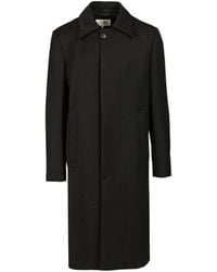 MM6 by Maison Martin Margiela - Buttoned Tailored Overcoat - Lyst