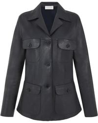 P.A.R.O.S.H. - Maciock Button-Front Leather Jacket - Lyst