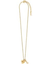 Saint Laurent - Cassandre Heart Necklace - Lyst