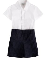 Fendi - Ff-Jacquard Short And Shirt Set - Lyst