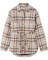 Veronica Beard - Mikaela Belted Checked Flannel Jacket - Lyst