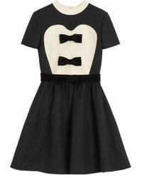Valentino - Bow Detailed Crewneck Short-Sleeved Dress - Lyst