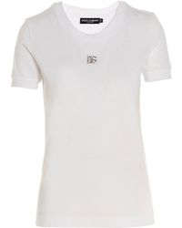 Dolce & Gabbana - Logo-Embellished Short-Sleeved Top - Lyst