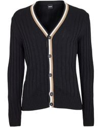 BOSS - Knitted V-Neck Cardigan - Lyst