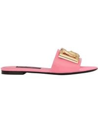 Dolce & Gabbana - Logo-Plaque Slip-On Slides - Lyst