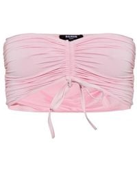 Balmain - Drawstring Gathered Beach Top - Lyst