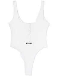 Versace - Ribbed Cotton Bodysuit - Lyst