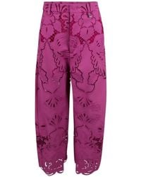 GIUSEPPE DI MORABITO - Sangallo Floral-Detail Palazzo Pants - Lyst